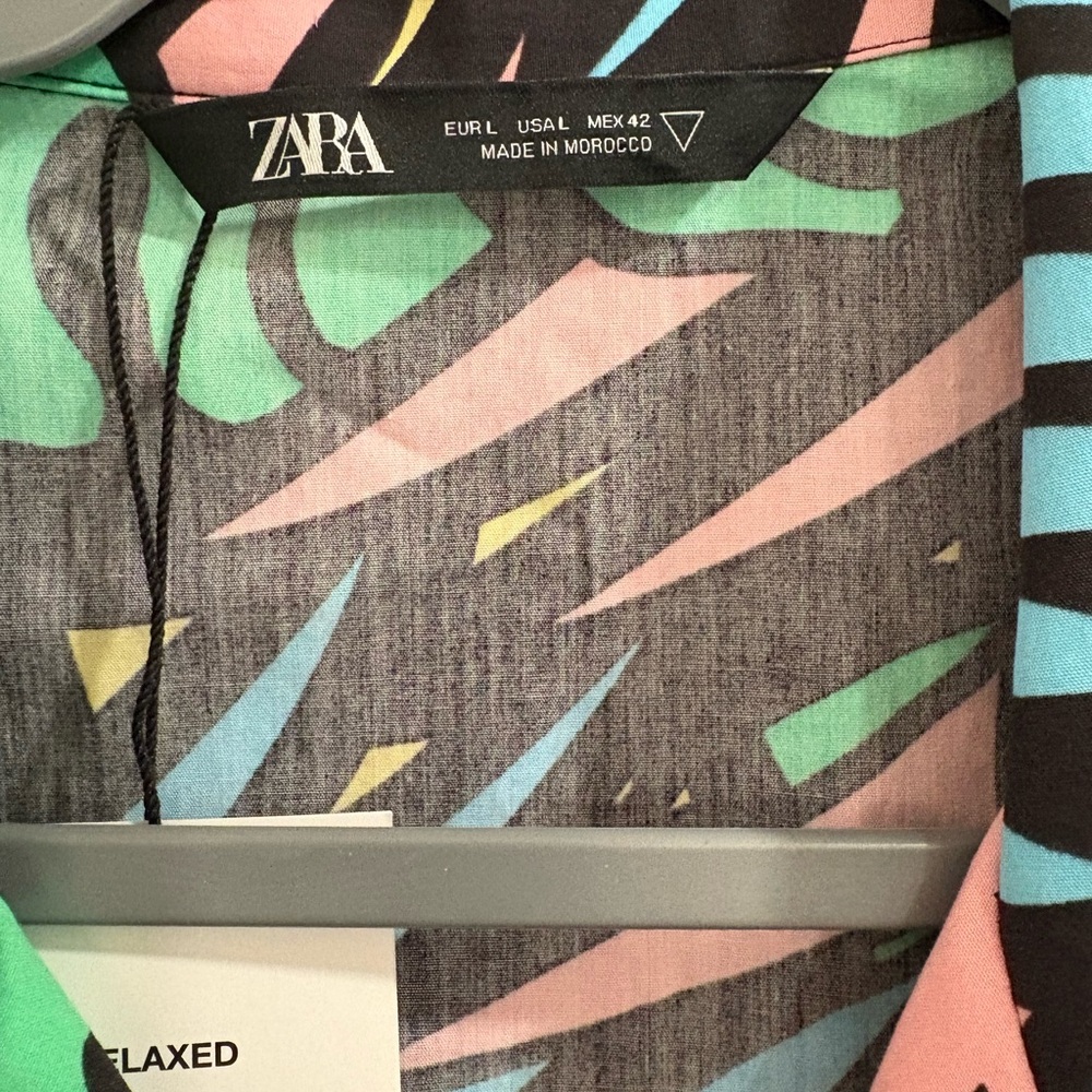 Zara Multicolor Abstract Print Shirt - Picture 4 of 4